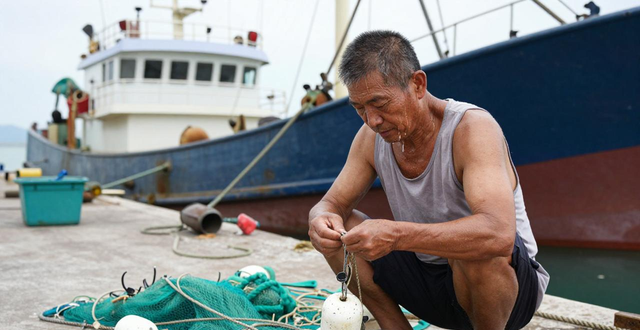 Daily life of fishermen_Real life of fishermen at sea_Record of life status of fishermen at sea