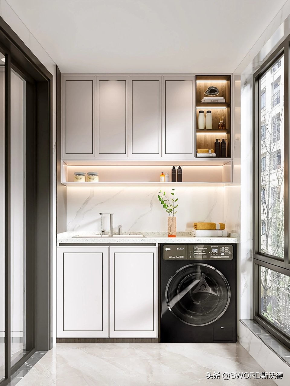 Balcony cabinet layout design_Advantages of stainless steel balcony cabinets_What kind of cabinets should be made on the balcony that are not afraid of the sun