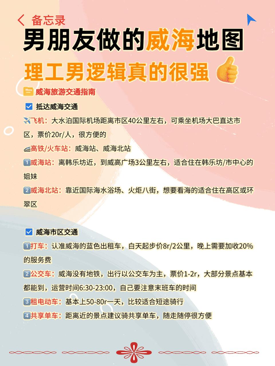 Weihai attraction ticket guide_Weihai food map_Weihai tourist route map